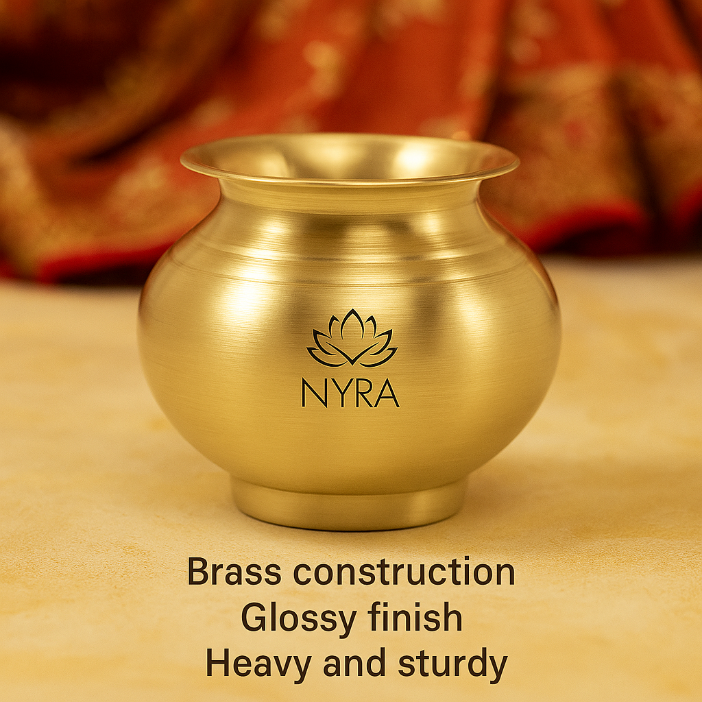 Pure Brass Kalash | Peetal Lota - Avaiable in 3 sizes
