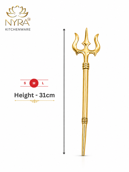 Pure Brass (Peetal) Trishul | Traditional Hindu Religious Symbol | Perfect for Home Temple, Pooja, and Festivals