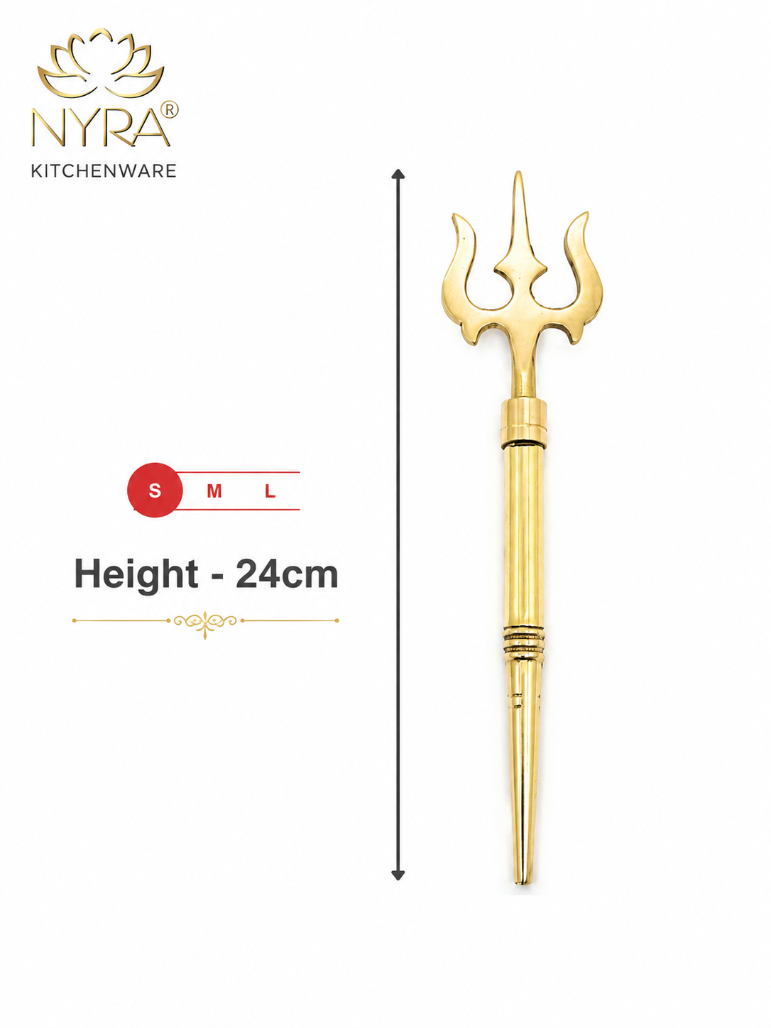 Pure Brass (Peetal) Trishul | Traditional Hindu Religious Symbol | Perfect for Home Temple, Pooja, and Festivals