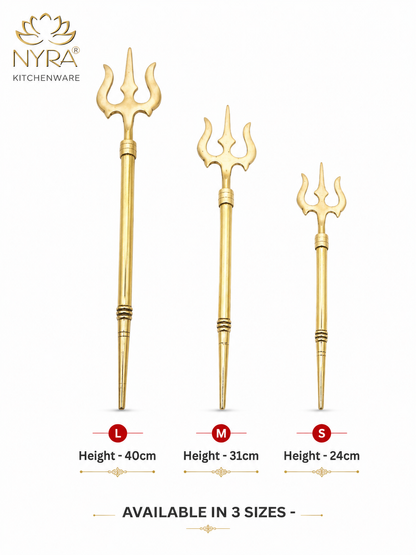 Pure Brass (Peetal) Trishul | Traditional Hindu Religious Symbol | Perfect for Home Temple, Pooja, and Festivals