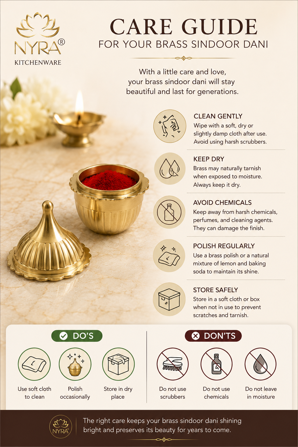 Traditional Brass Sindoor Dani/Kumkum Box | Handmade Brass Sindoor Holder