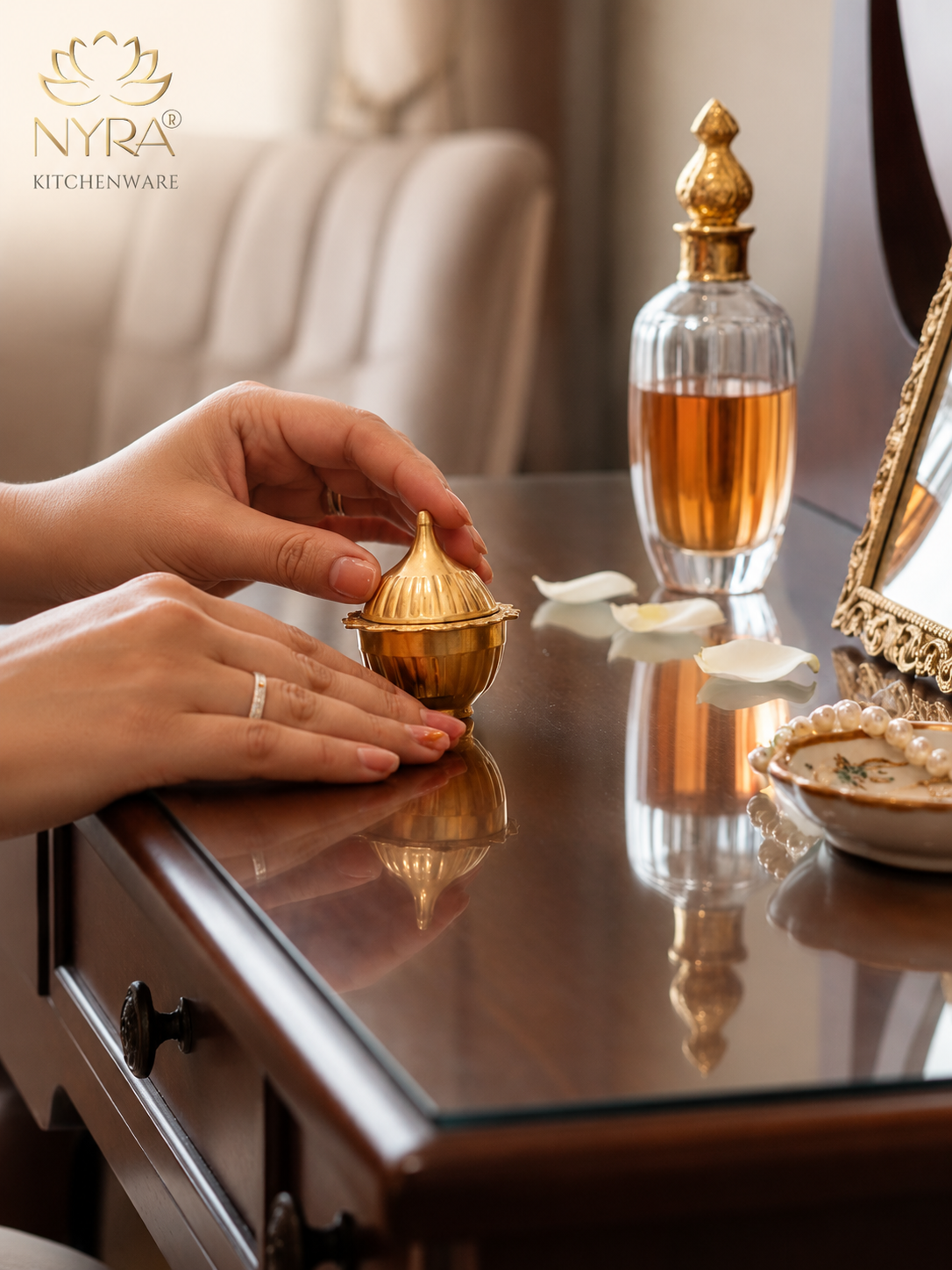 Traditional Brass Sindoor Dani/Kumkum Box | Handmade Brass Sindoor Holder