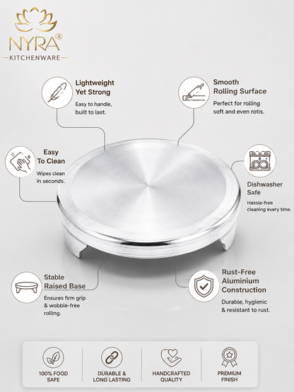 Nyra Kitchenware product with features listed on a white background