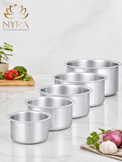Premium Aluminium Induction Base Tope/Bhagona - 5 Sizes