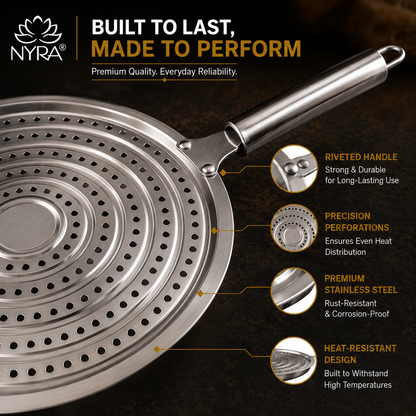 Stainless Steel Multi-Purpose Roaster Plate | Gas Stove Chapati & Toast Grill