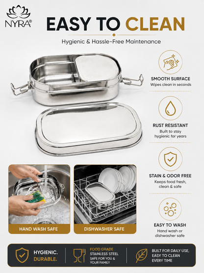 Stainless Steel Locking Clips Lunch Box