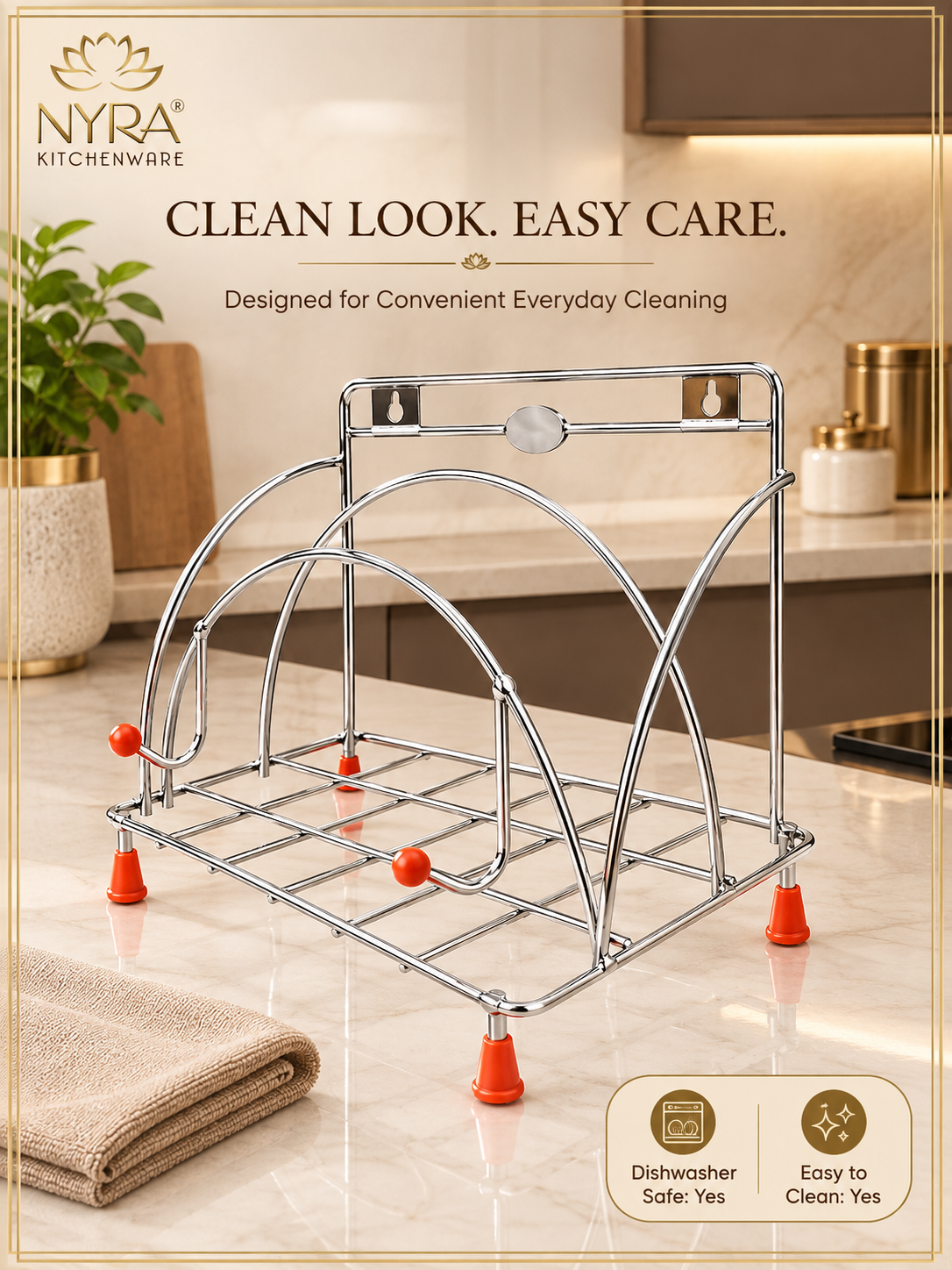 Stainless Steel Chakla Belan Tawa Stand | Wall Mount & Countertop Kitchen Organizer Rack