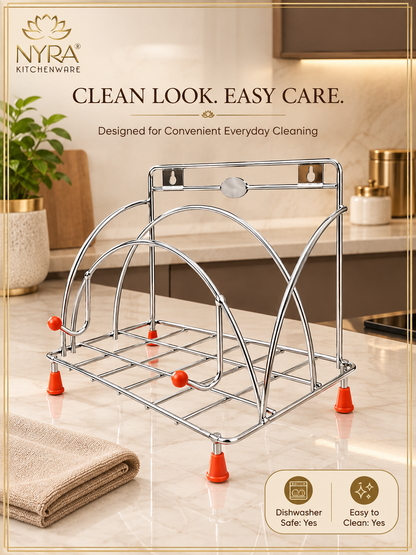 Stainless Steel Chakla Belan Tawa Stand | Wall Mount & Countertop Kitchen Organizer Rack