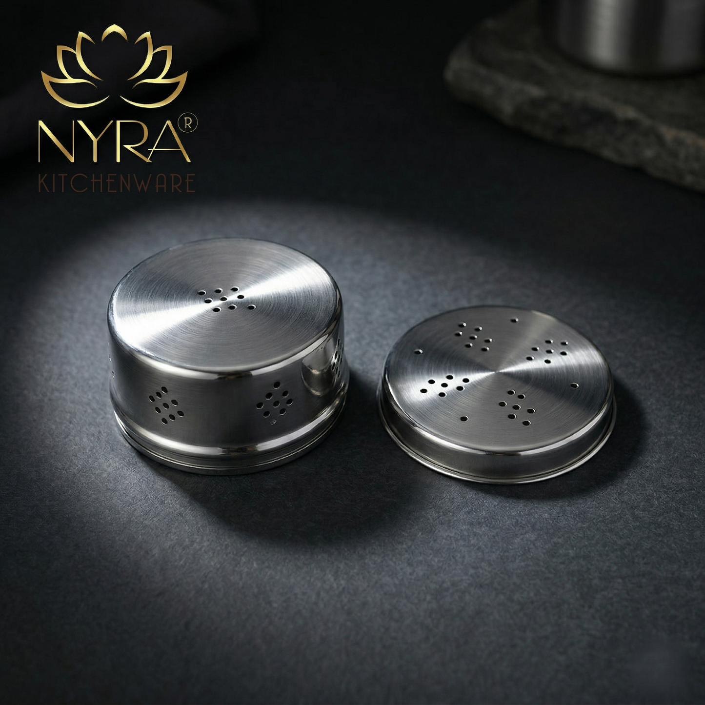 Stainless Steel Coriander Storage Box with Air Ventilation Holes | Dhaniya Dibbi - Set of 3