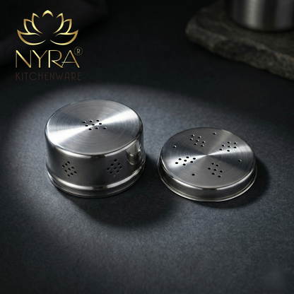 Stainless Steel Coriander Storage Box with Air Ventilation Holes | Dhaniya Dibbi - Set of 3