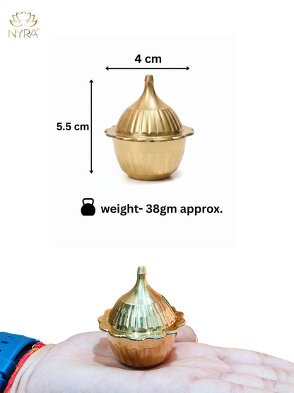 Traditional Brass Sindoor Dani/Kumkum Box | Handmade Brass Sindoor Holder