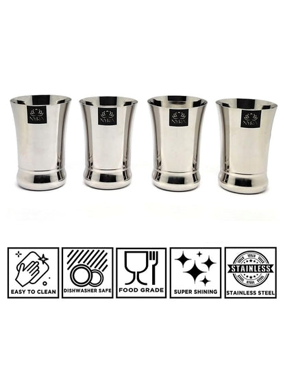 Elegant Stainless Steel Glass Set - Durable Modern Drinkware Set