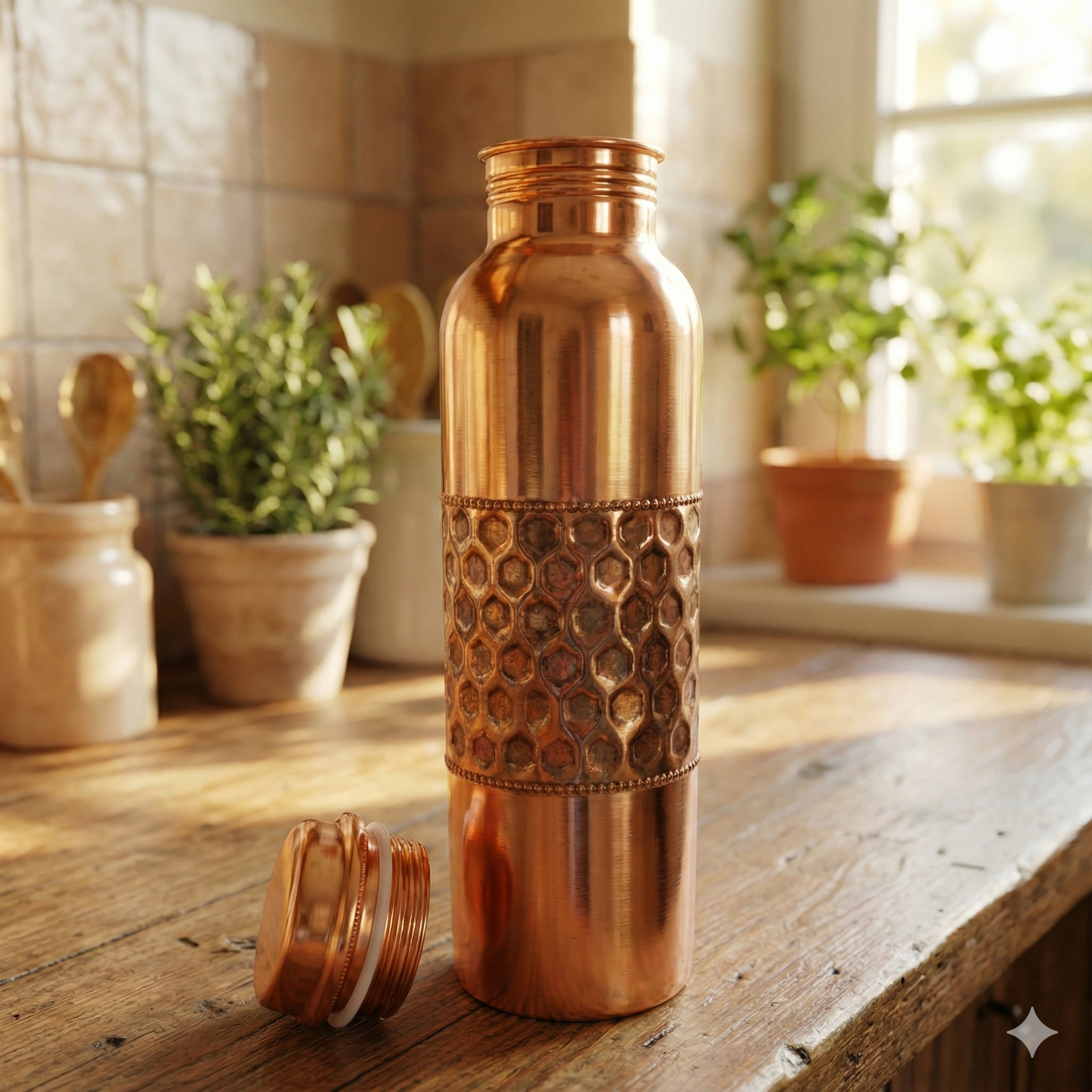 Pure Hammered Copper Water Bottle | Leak Proof, Eco-Friendly & Matte finish Tamba Drinkware