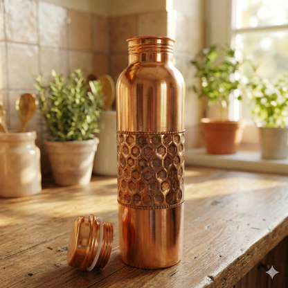 Pure Hammered Copper Water Bottle | Leak Proof, Eco-Friendly & Matte finish Tamba Drinkware