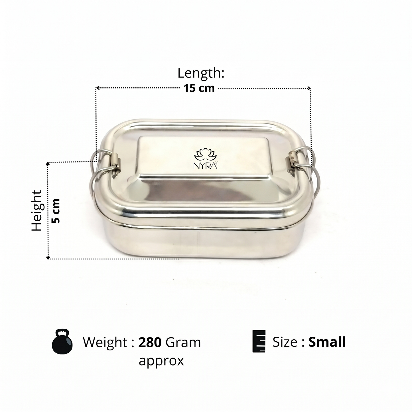 Stainless Steel Lunch Box with Locking Clip | Durable Food Container