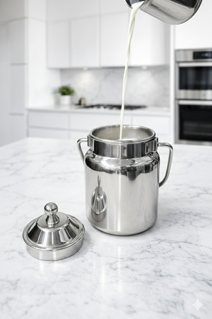 Stainless Steel Mini Oil Canister with Lid & Handle | Multipurpose Kitchen Storage Container/Barni