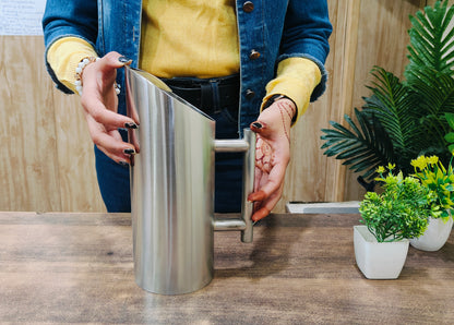 Stainless Steel Water Jug with Angular Spout and Sturdy Handle – Elegant & Durable Pitcher Hotel Jug