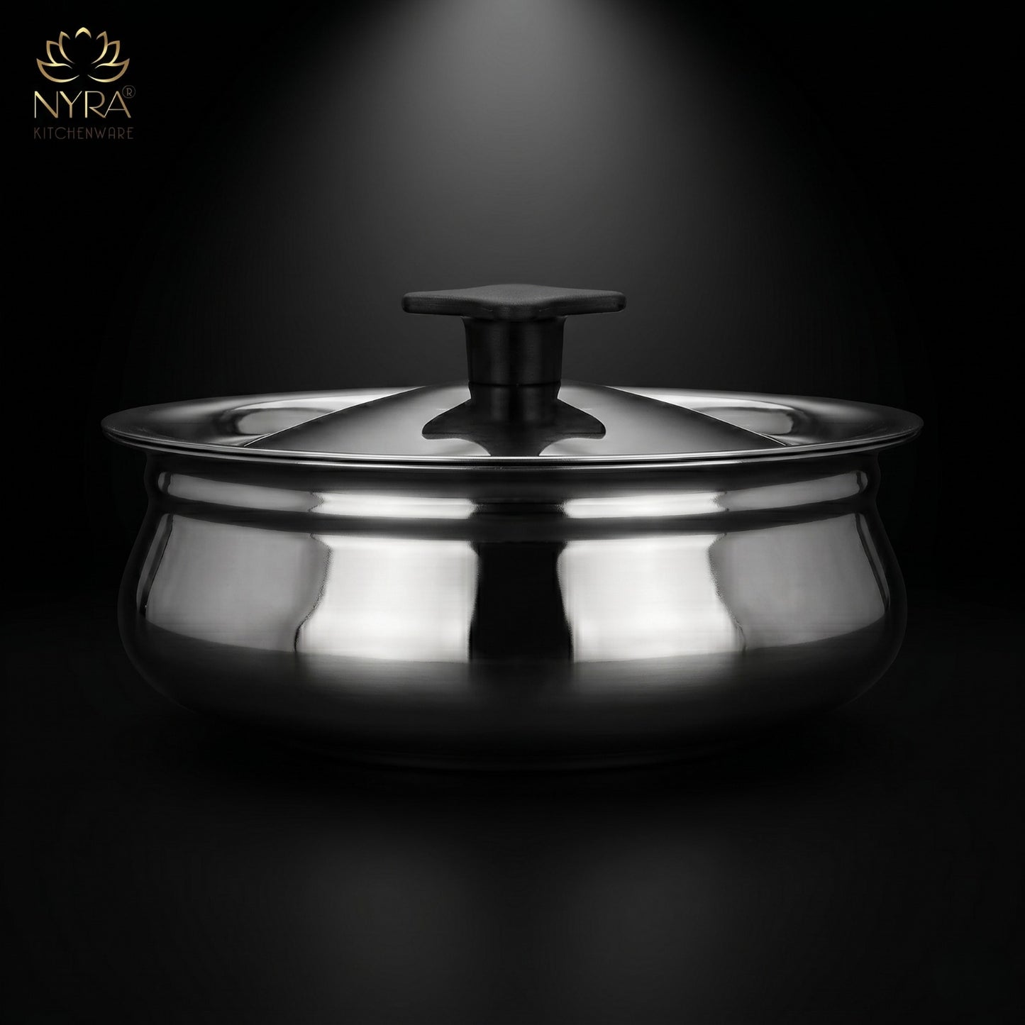 Stainless Steel Biryani Handi with Lid and PVC Knob - Cooking Handi
