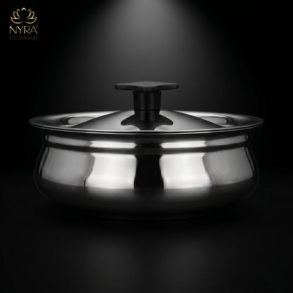 Stainless Steel Biryani Handi with Lid and PVC Knob - Cooking Handi