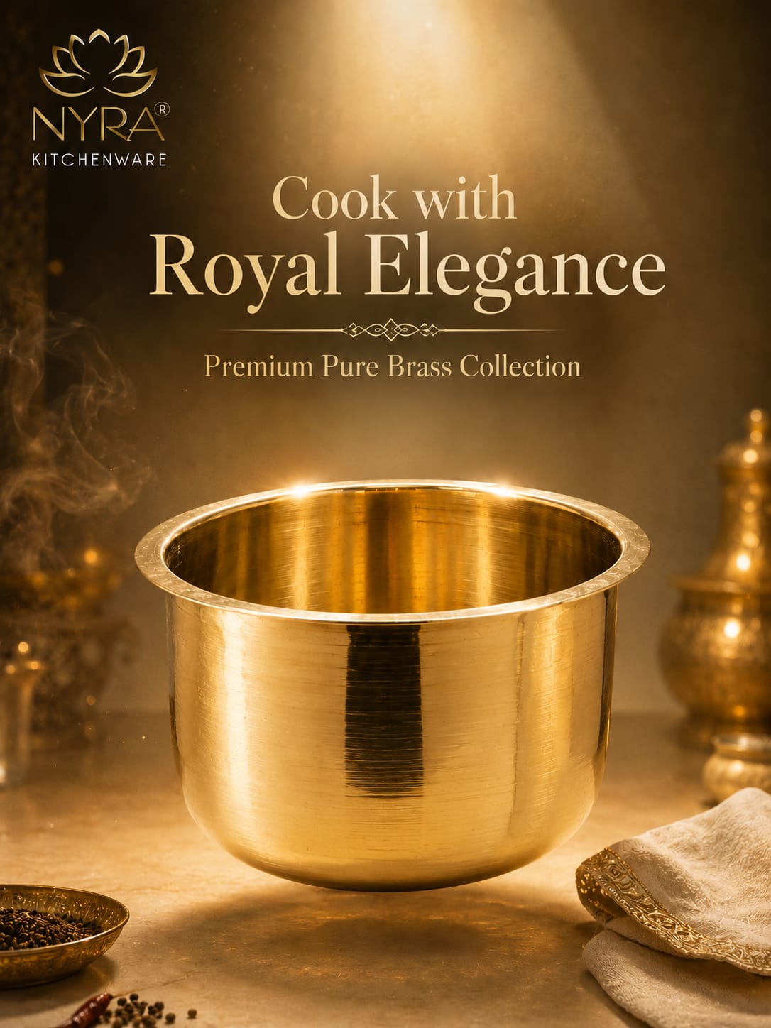 Pure Brass/Peetal Bhagona/Tope | Traditional Multipurpose Cooking Pot