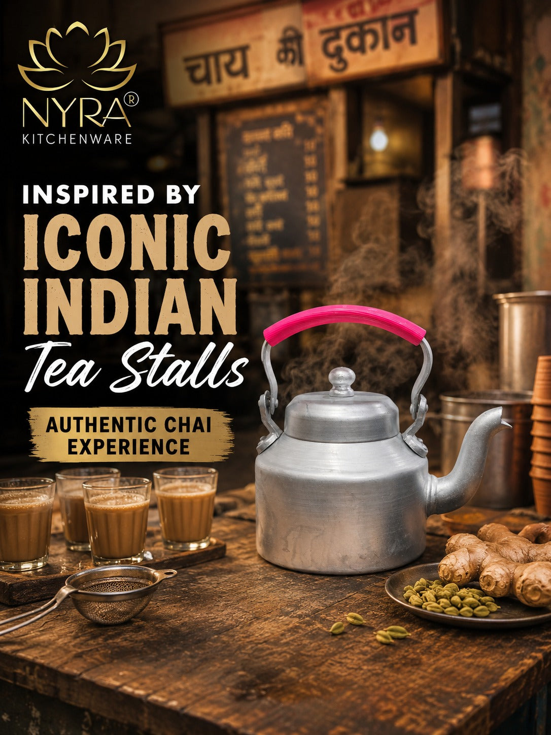 Classic Aluminium Chai Kettle: Lightweight & Durable for Tea, Coffee & Milk