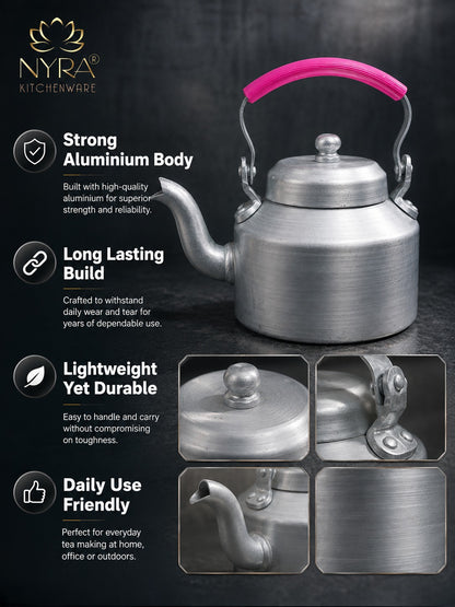 Classic Aluminium Chai Kettle: Lightweight & Durable for Tea, Coffee & Milk