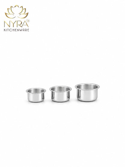Pure Aluminium Mini Patila Set (3pcs) | Durable & Lightweight Cooking Pots