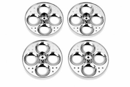 Stainless Steel Idli Stand 3 Plate/4 Plate Idli Maker - Round Cavities Steamer Rack for 5L Outer Lid Pressure Cooker Idli Pot Top Bhagona Large Cookware