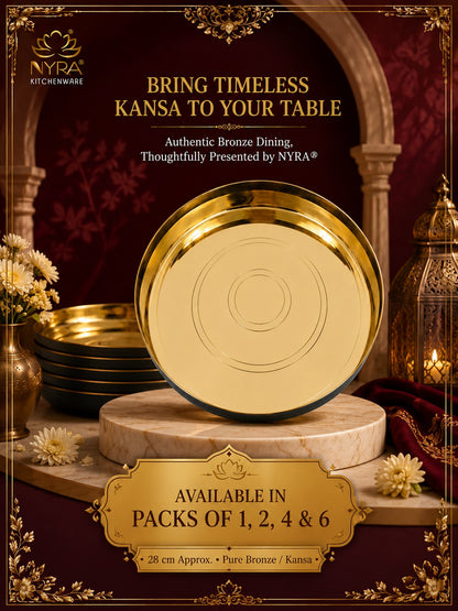Pure Kansa Thali (Bronze) | Authentic Ayurvedic Serving Plate