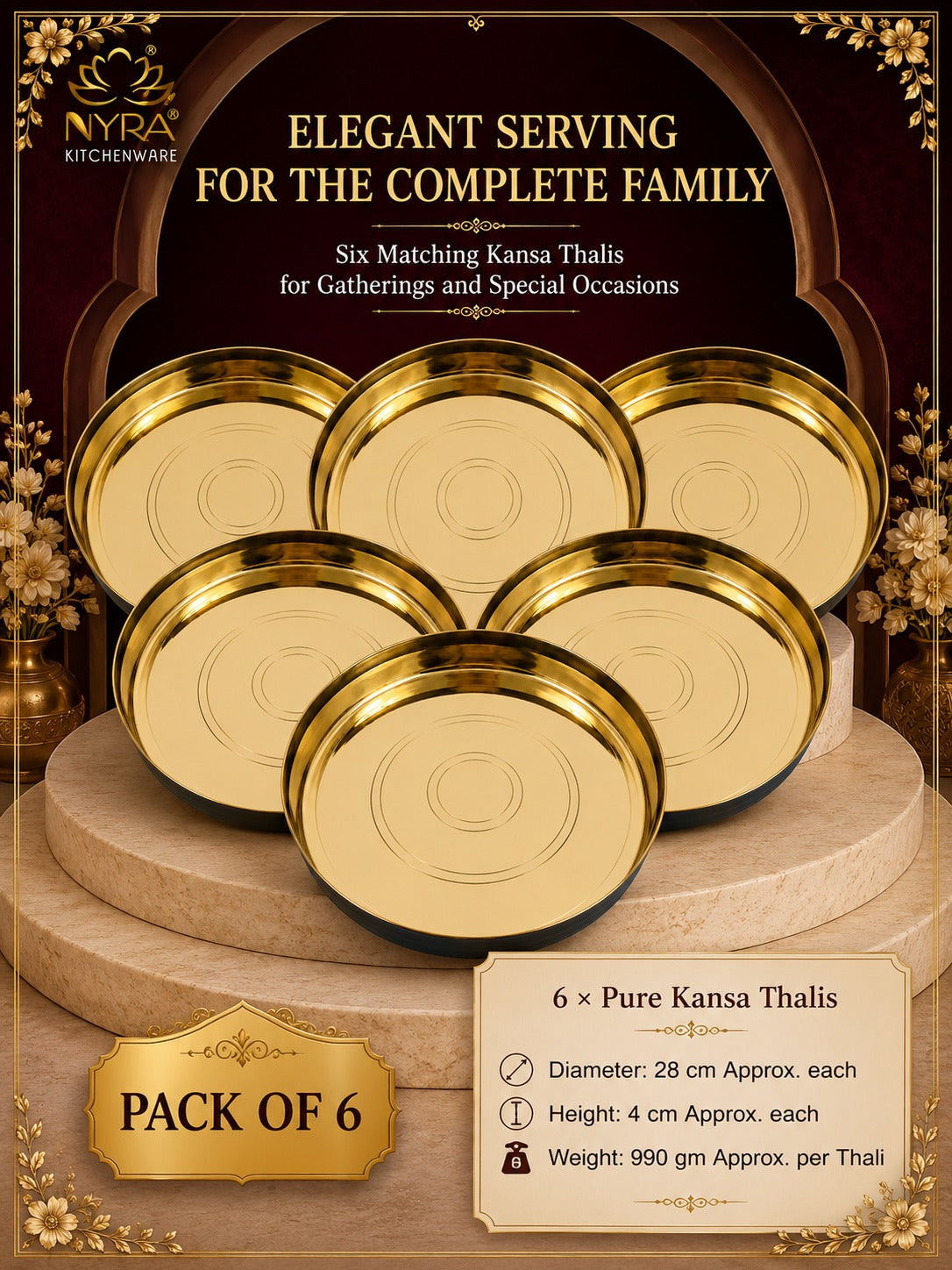 Pure Kansa Thali (Bronze) | Authentic Ayurvedic Serving Plate