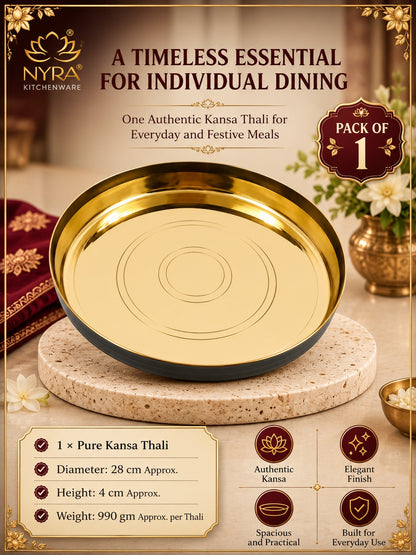 Pure Kansa Thali (Bronze) | Authentic Ayurvedic Serving Plate