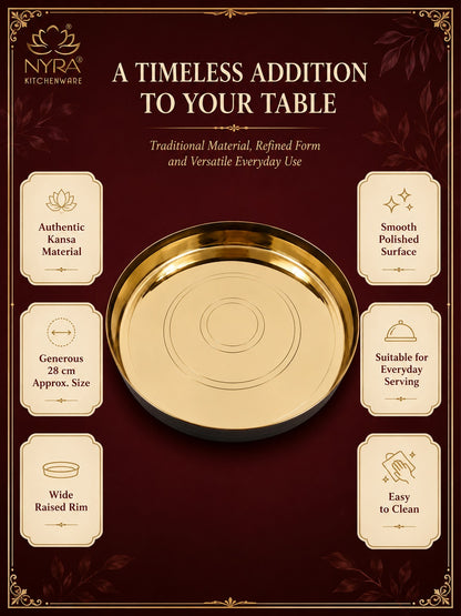 Pure Kansa Thali (Bronze) | Authentic Ayurvedic Serving Plate