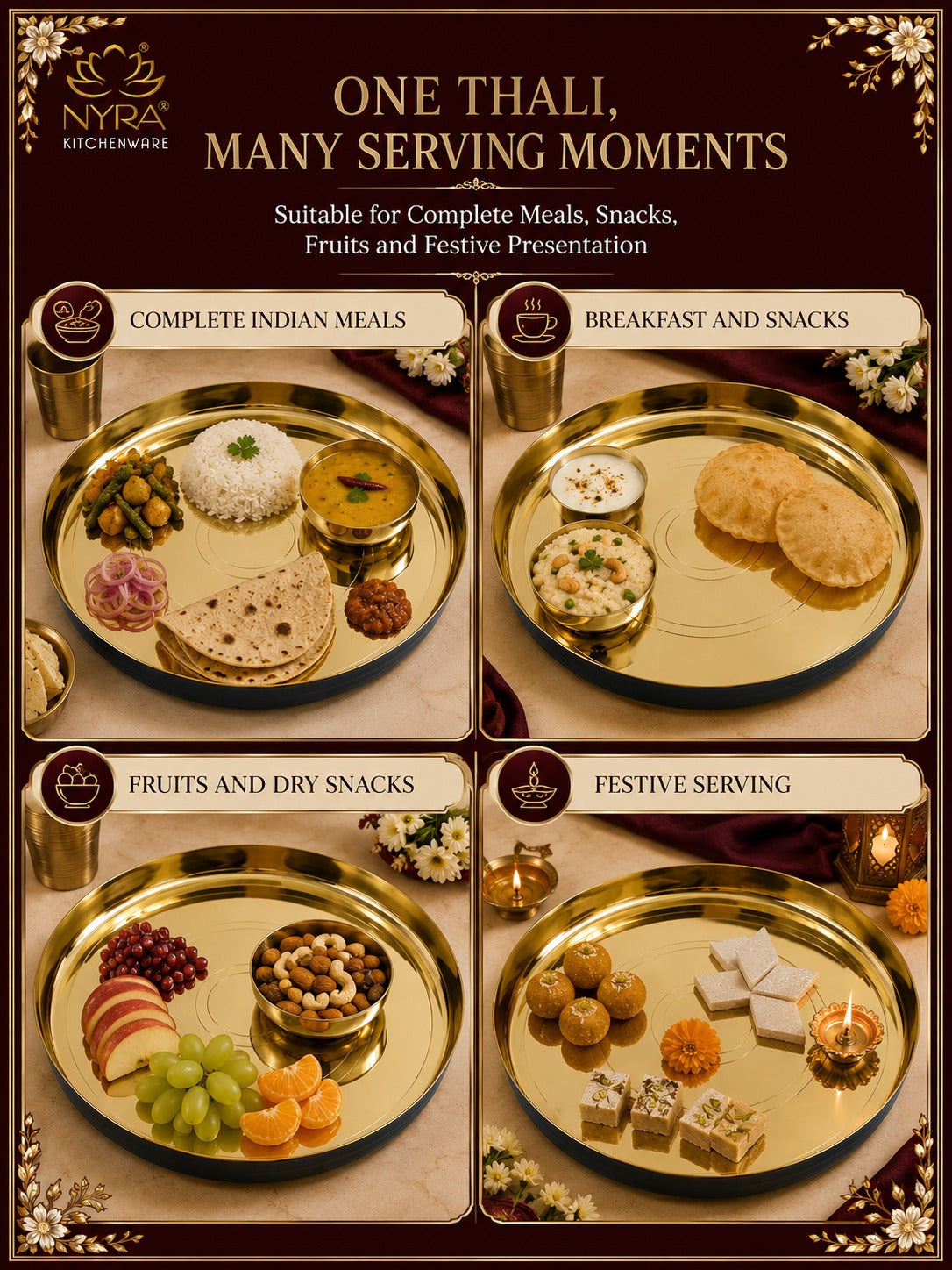 Pure Kansa Thali (Bronze) | Authentic Ayurvedic Serving Plate