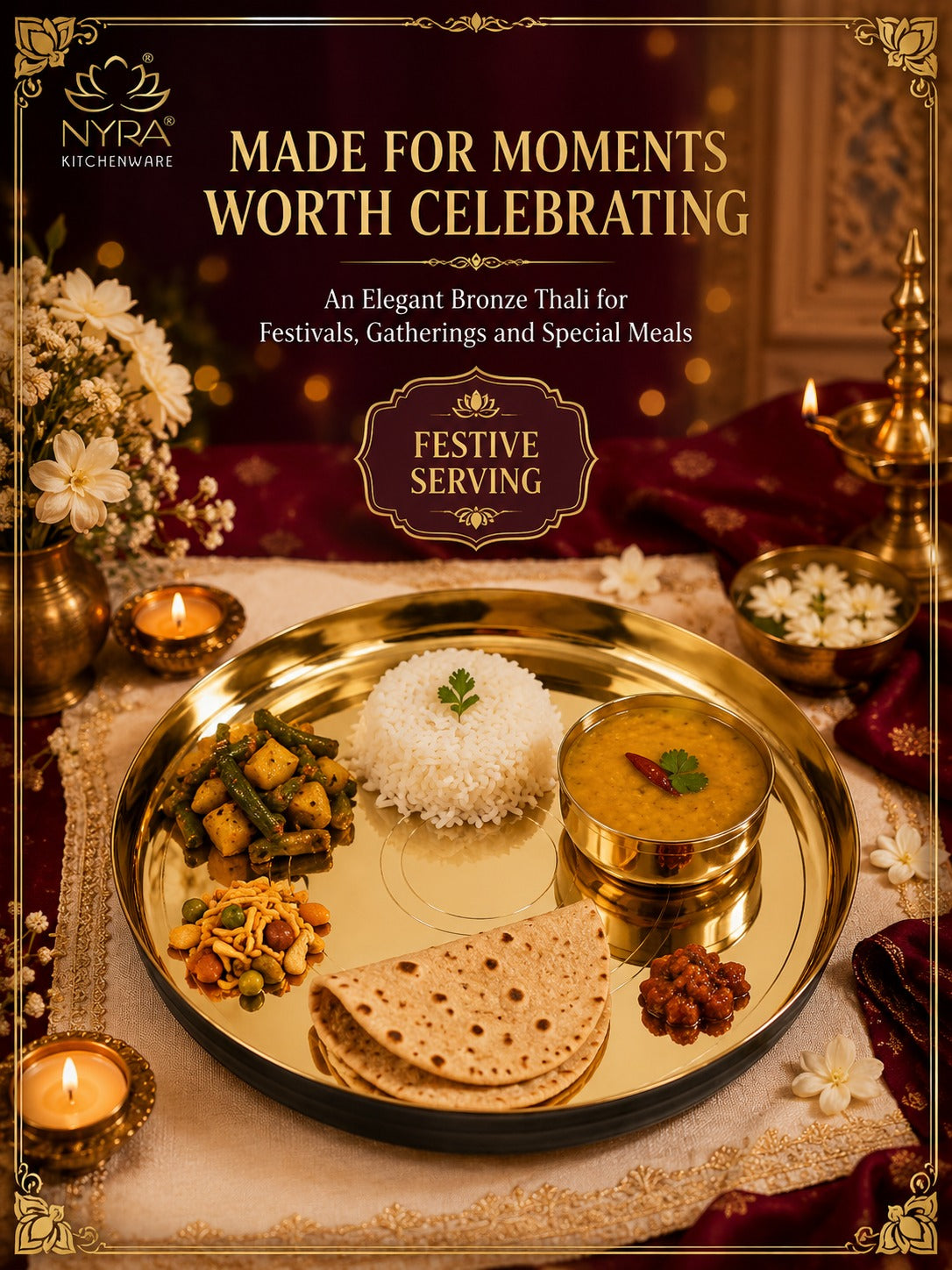 Pure Kansa Thali (Bronze) | Authentic Ayurvedic Serving Plate