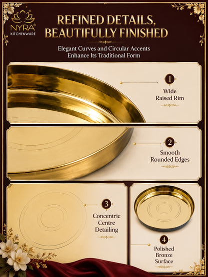 Pure Kansa Thali (Bronze) | Authentic Ayurvedic Serving Plate