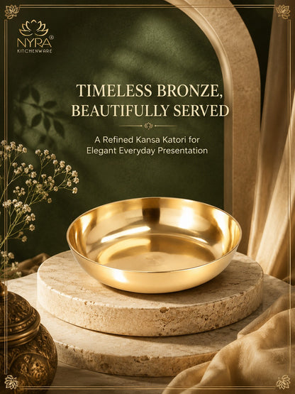Pure Bronze Kansa Katori/Halwa Bowl/Pudding Plate