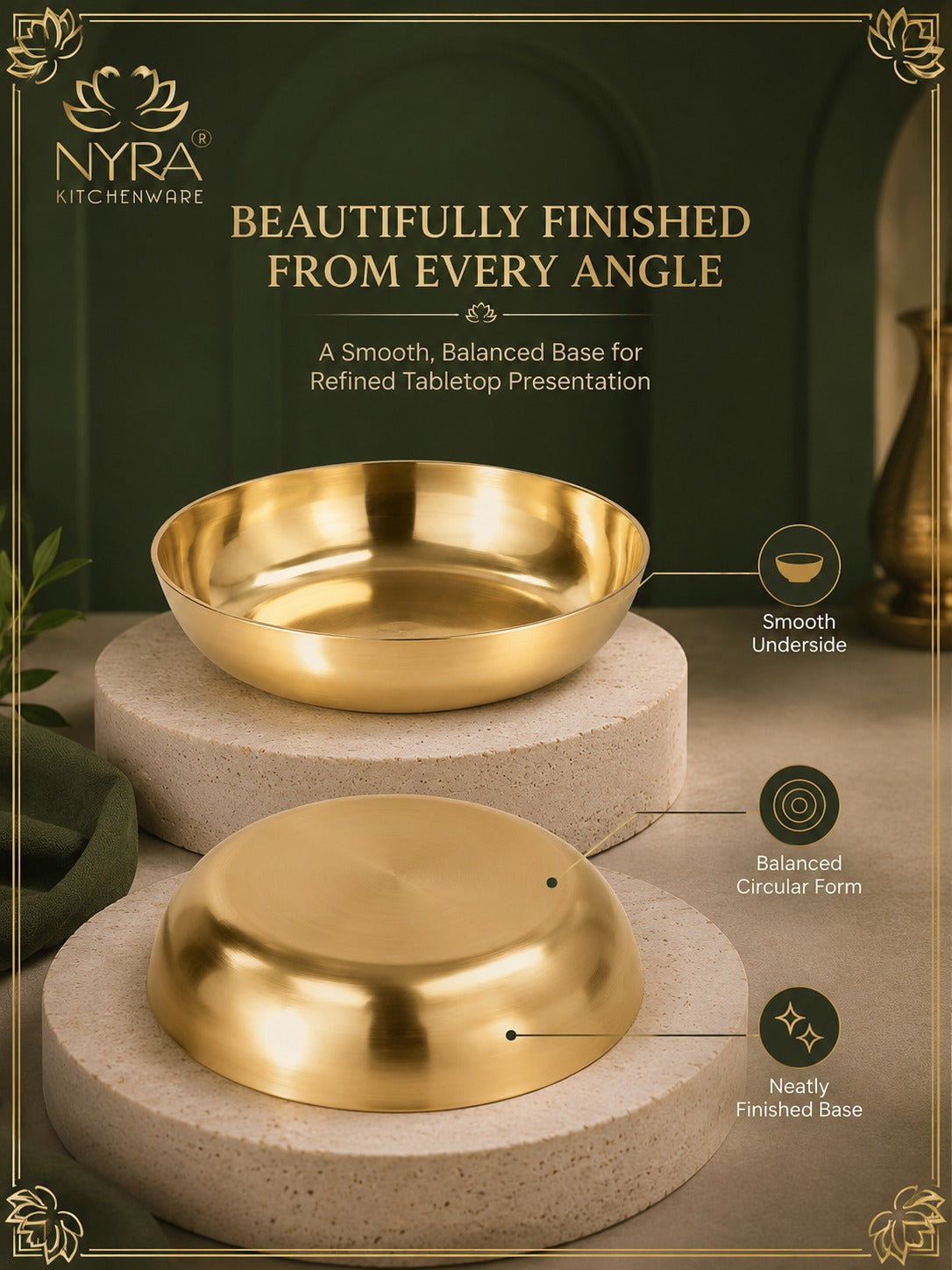 Pure Bronze Kansa Katori/Halwa Bowl/Pudding Plate