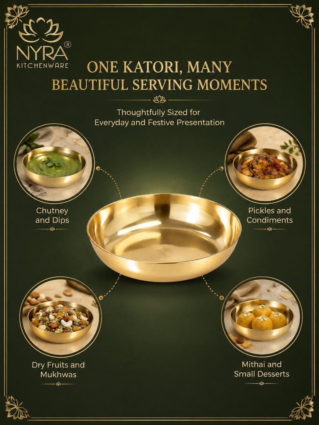 Pure Bronze Kansa Katori/Halwa Bowl/Pudding Plate