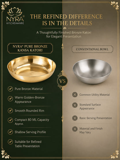 Pure Bronze Kansa Katori/Halwa Bowl/Pudding Plate