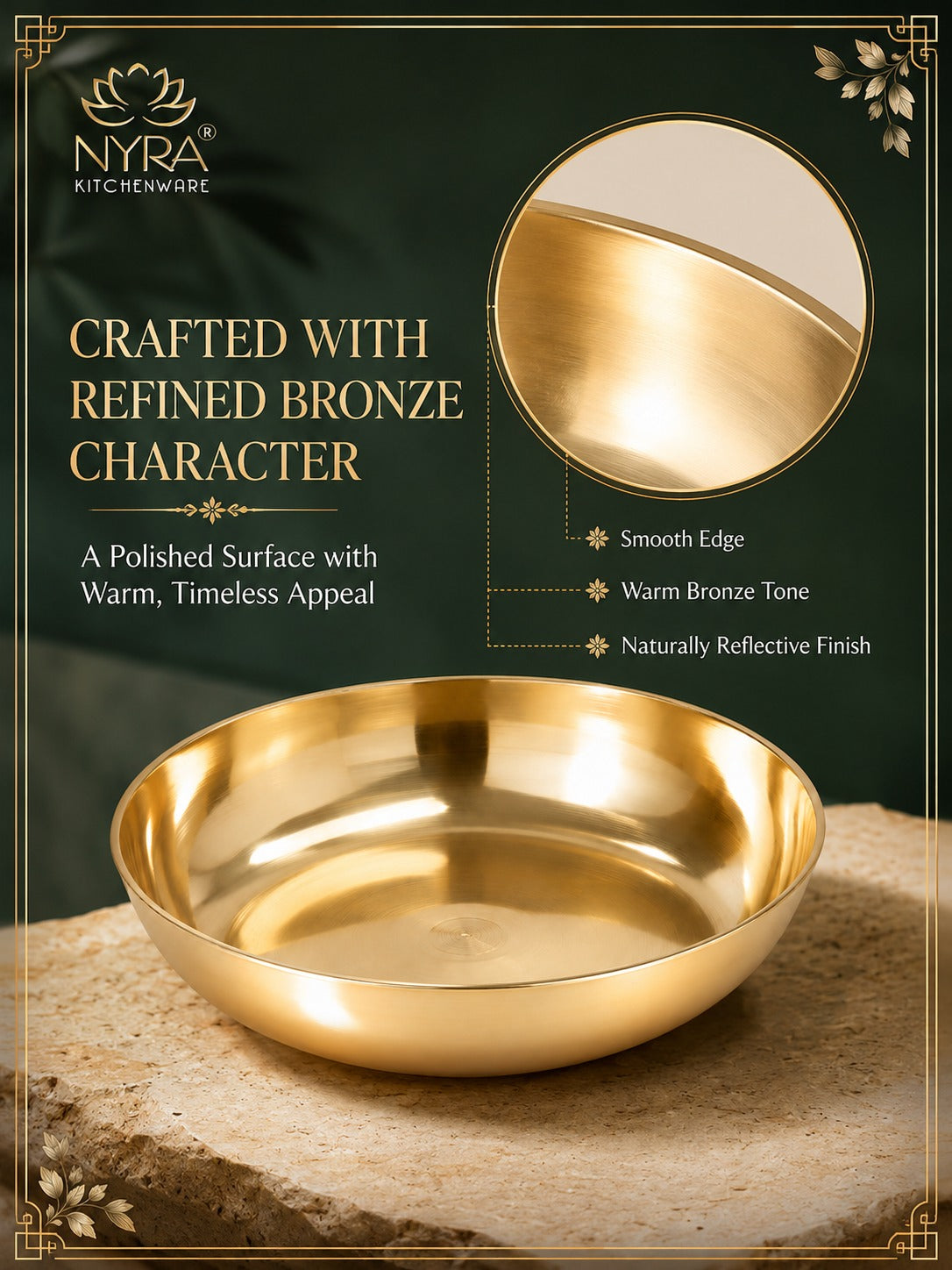 Pure Bronze Kansa Katori/Halwa Bowl/Pudding Plate
