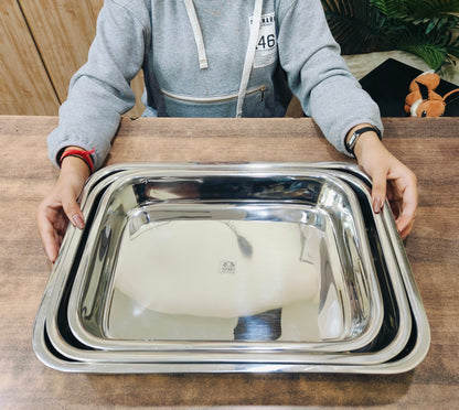 Stainless Steel Storing & Serving Tray – Multipurpose Trays for Serving Sweets & Snacks