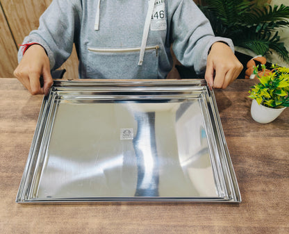 Stainless Steel Storing & Serving Tray for Sweet & Snacks – Durable, Rust-Resistant, Multipurpose Food Platter