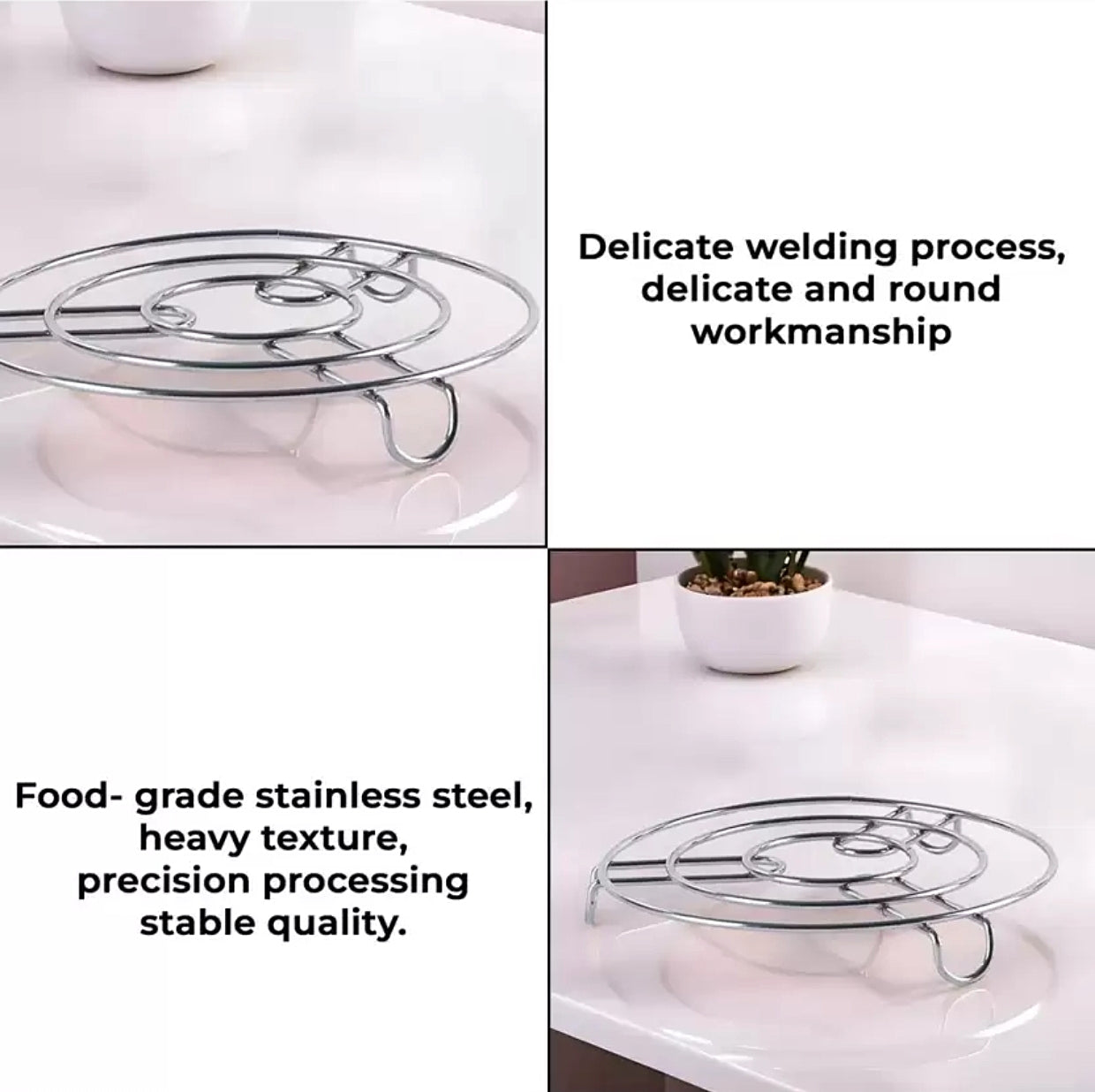 Stainless Steel Table Ring/Trivets - Versatile Vessel Holder & Cooker Steamer Stand