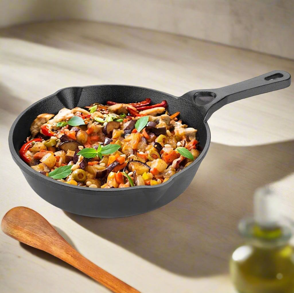 Cast Iron Fry Pan Naturally Non-Stick Cookware for Healthy Cooking