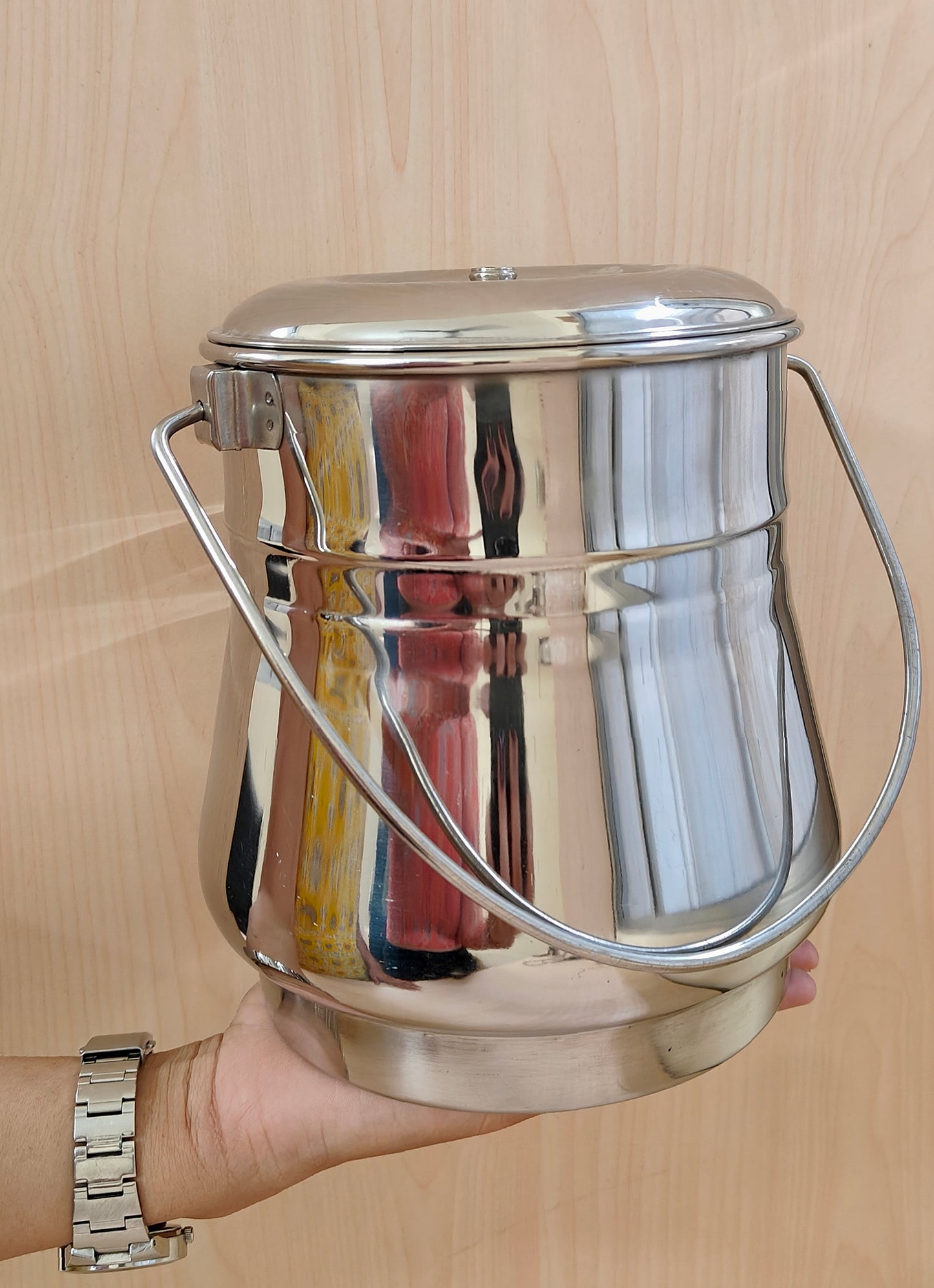 Stainless Steel Milk Pot/Container with lid