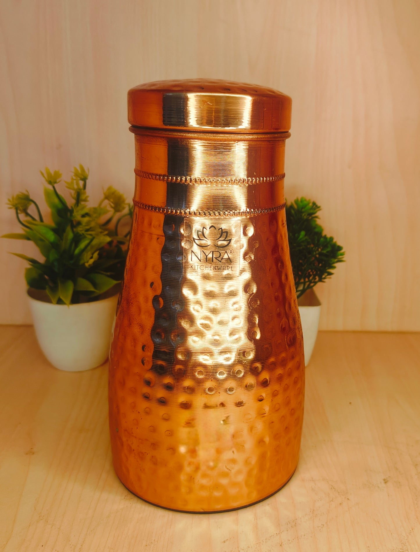 Pure Copper/Tamba Water Bottle | Hand-Hammered | Ayurvedic Health Benefits