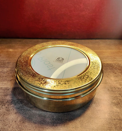 Brass Spice Box with see-through lid | Eco-Friendly & Handcrafted Masala Dabba with 7 Compartments - Traditional Kitchen Essential