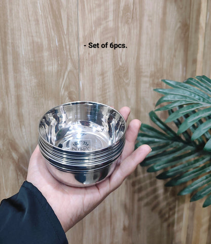 Stainless Steel Bowl Set of 6/12pcs. | Versatile Katori for Desserts, Soups, and Serving