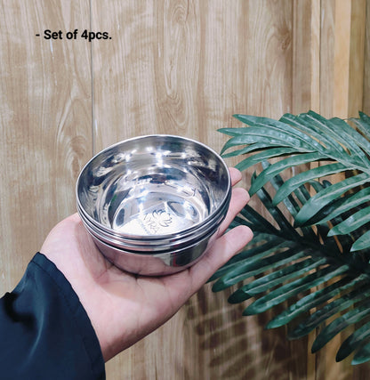 Stainless Steel Heavy Gauge Bowls Set | Glossy-finish Katori Set of 6/12pcs.