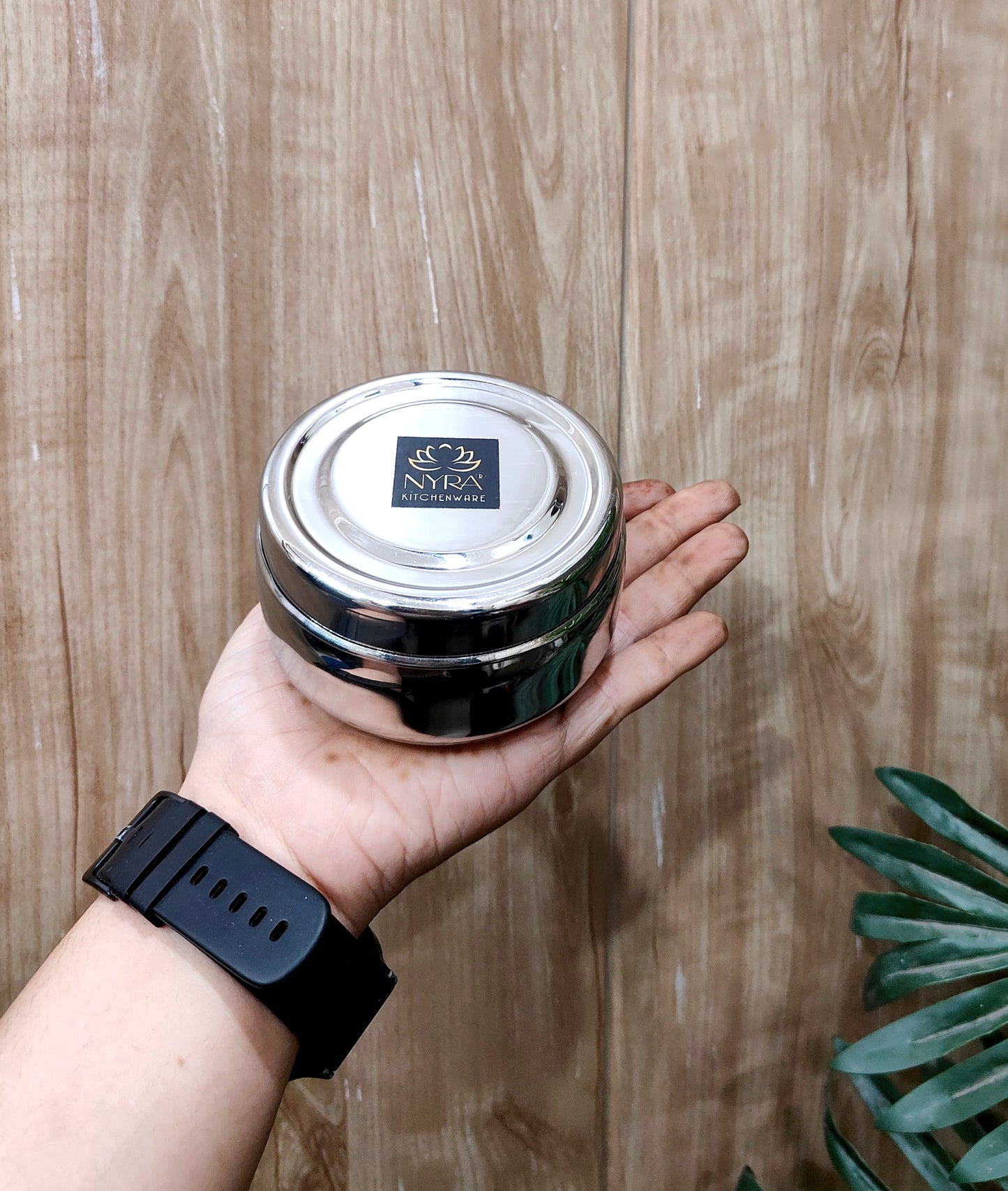 Stainless Steel Round Dibbi/Box set of 3pcs | Multipurpose Mini Storage Containers for Kitchen & Home